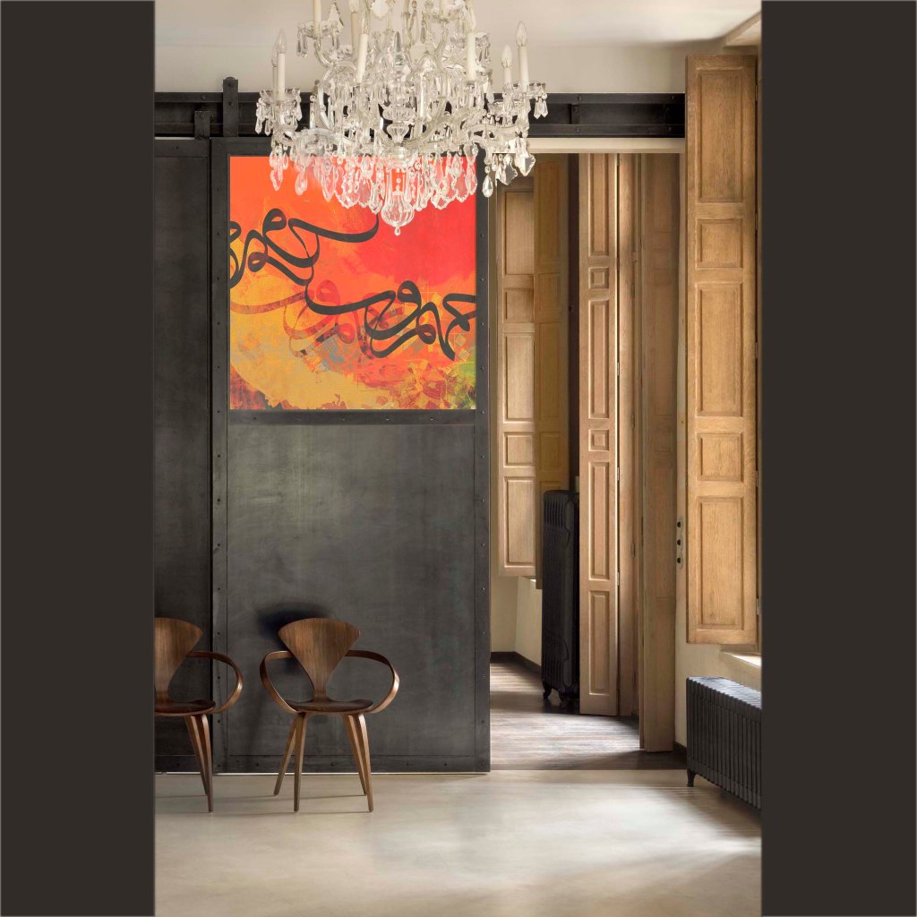 Vermelho- artwork by artist Khalid Shahin- لوحة جديدة للفنان التشكيلي خالد شاهين