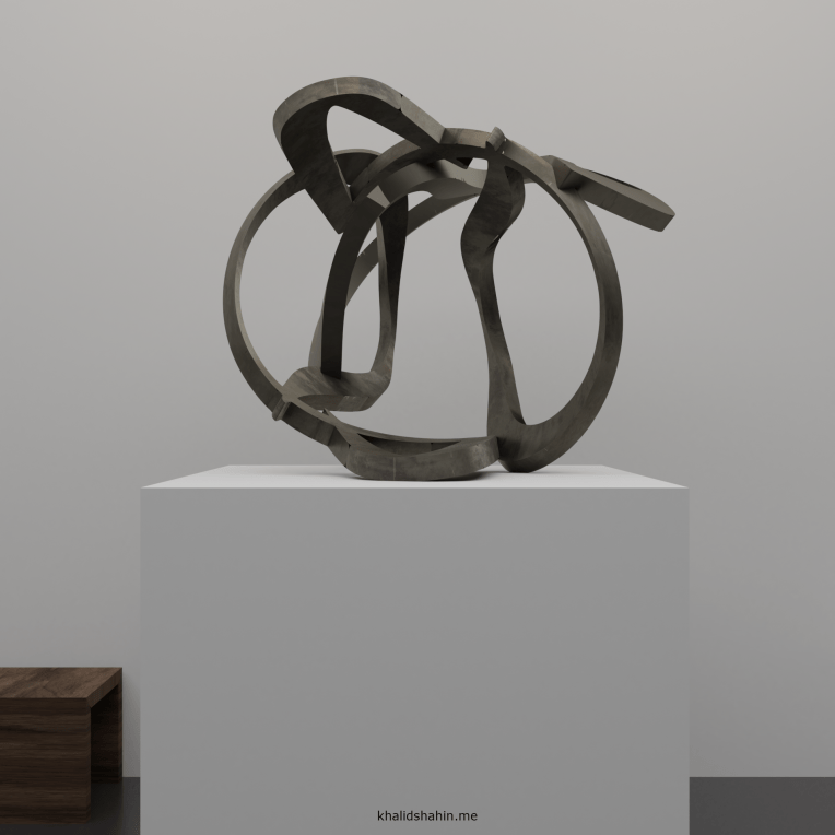 "Twisted" sculpture by Khalid Shahin
